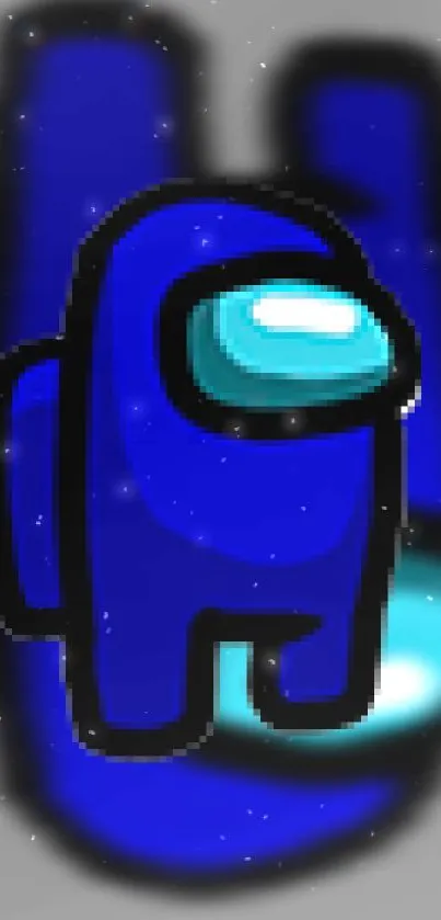 Blue character on cosmic background mobile wallpaper.