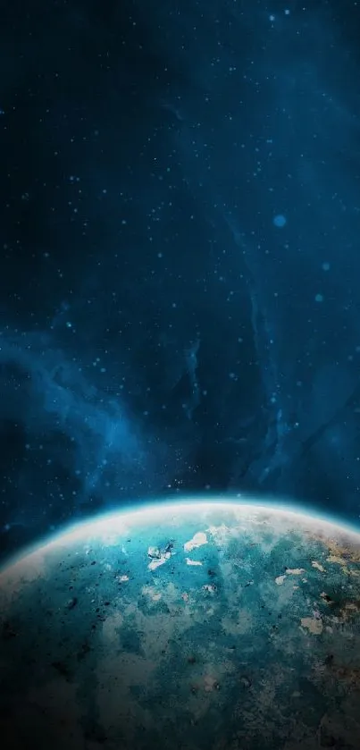 Blue Cosmic Planet Wallpaper - free download