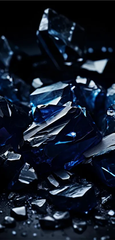 Elegant blue crystal rocks wallpaper for phones.