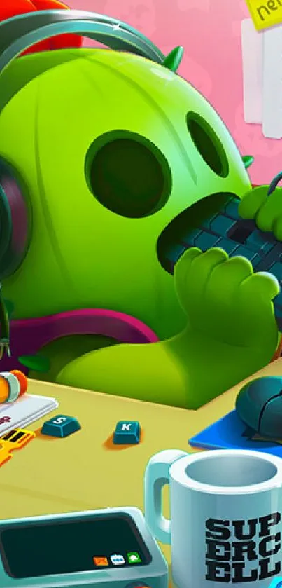 Blue Cup Green Live Wallpaper