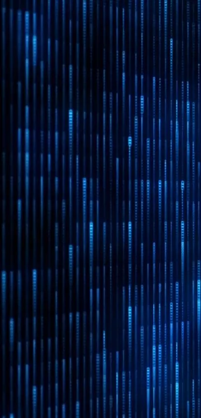 Blue digital pattern wallpaper with vertical glowing lines.