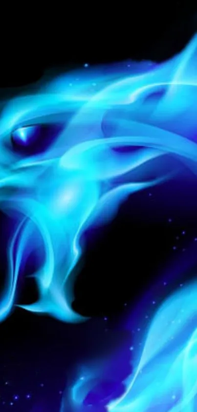 Blue fiery spirit wallpaper with dynamic flames.