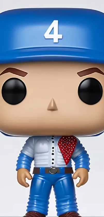 Pop! Figure with blue helmet and suit in digital art style.