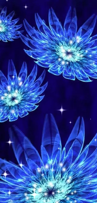 Abstract blue flower design wallpaper for mobile phones.