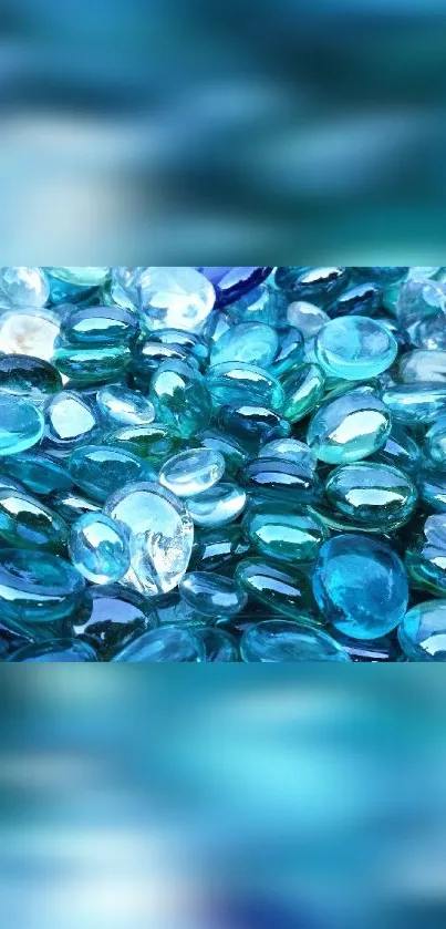 Blue gemstones in vibrant aqua hues create a calming wallpaper.