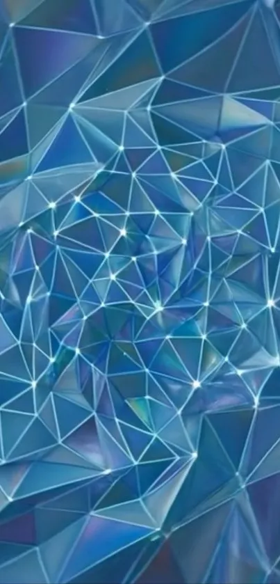 Abstract blue geometric pattern wallpaper.