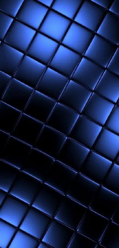 Blue geometric grid pattern wallpaper for mobile devices.