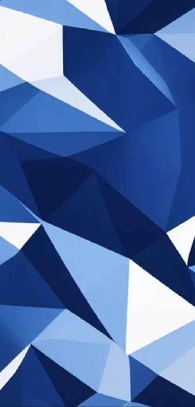 Blue geometric abstract phone wallpaper.