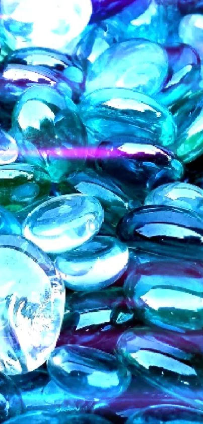 Vibrant blue crystal stone wallpaper for mobile.