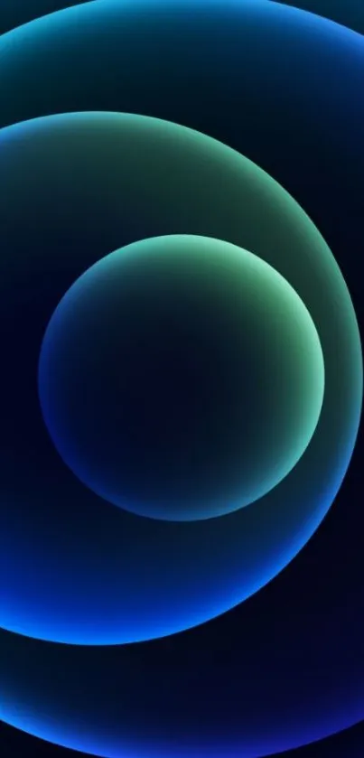 Abstract blue gradient circles wallpaper for mobile.