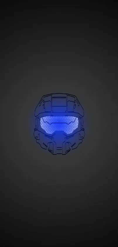 Futuristic blue helmet on dark background wallpaper.