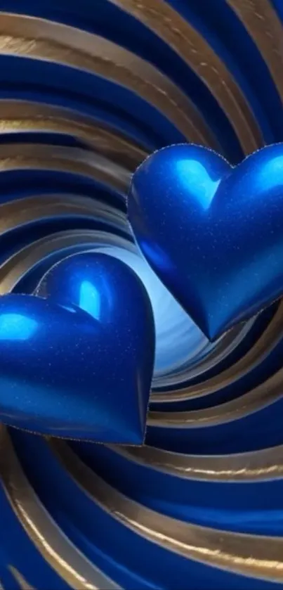 Abstract blue heart wallpaper with swirls