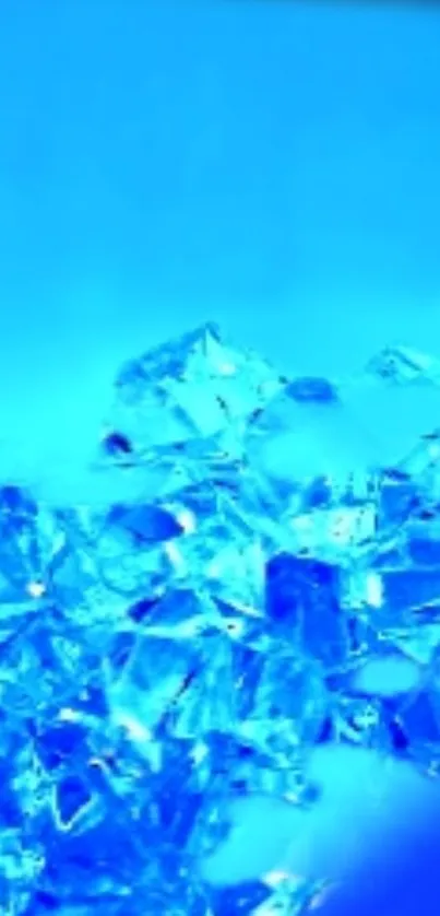 Bright blue ice crystal mobile wallpaper.