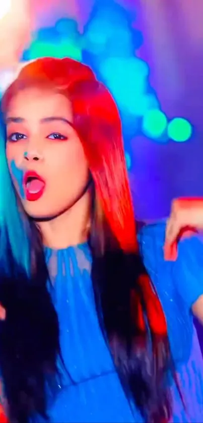 Blue Lips Red Live Wallpaper