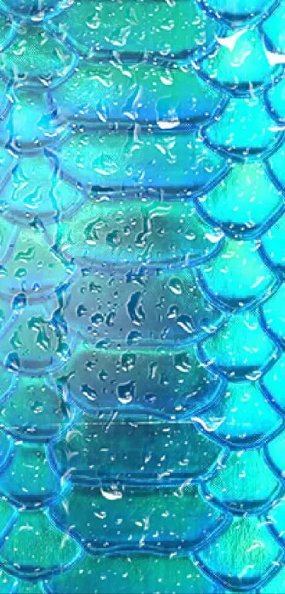 Blue metallic snake scales design for mobile wallpaper.