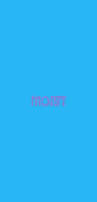 Blue background with 'moist' in purple text.