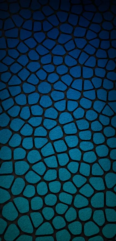 Blue mosaic phone wallpaper with an artistic, textured pattern.