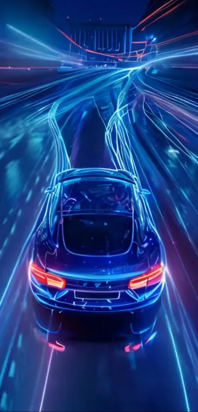 Blue Neon Performance Car Live Wallpaper