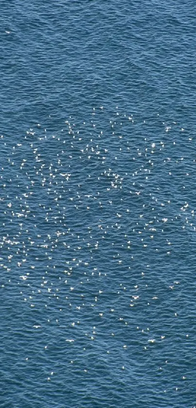 A textured blue ocean wallpaper with a pattern of gentle waves.