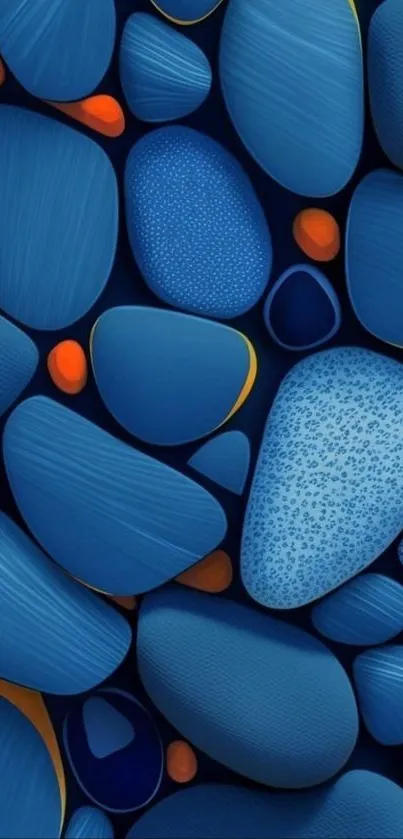 Aesthetic blue pebble pattern wallpaper