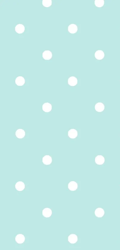 Light blue wallpaper with white polka dots.