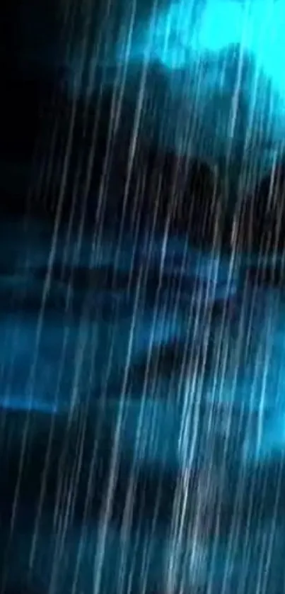 Abstract blue rainfall wallpaper with serene tones.