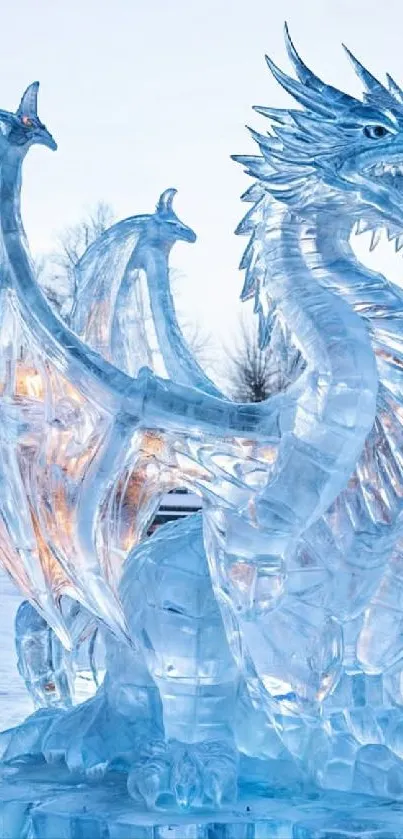 Blue Sculpture Ice Live Wallpaper