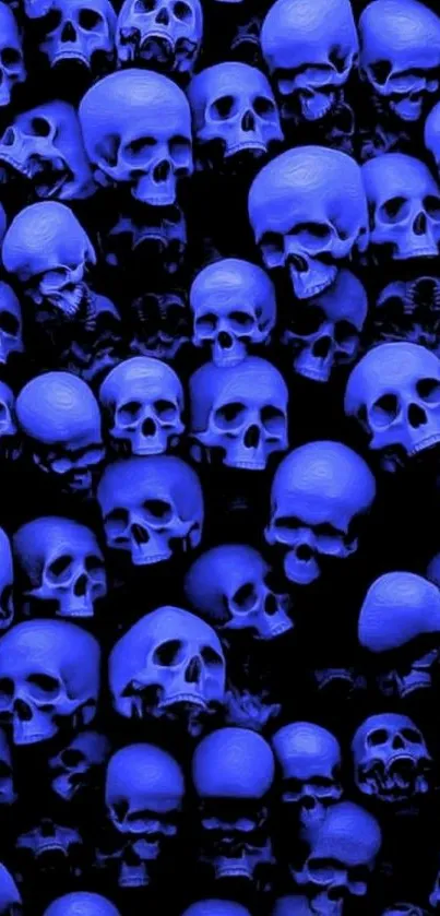 Blue skulls pattern wallpaper for mobile.