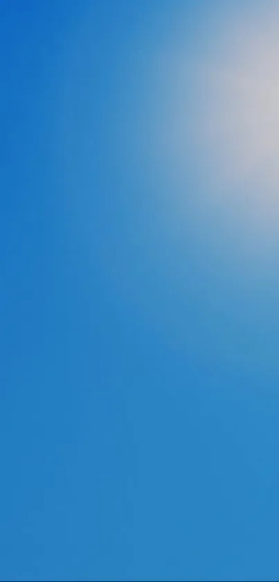 Clear blue sky with gentle sun rays.