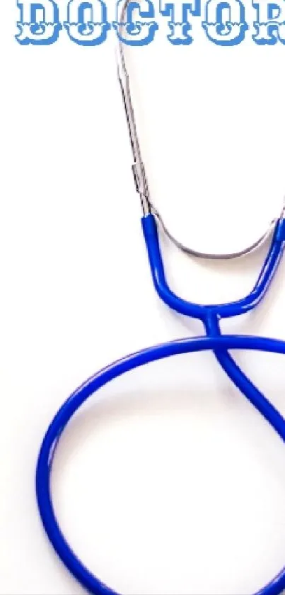 Blue stethoscope wallpaper for mobile featuring a minimalist doctor theme.