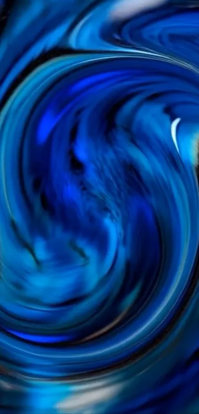 Dynamic blue abstract swirl design.