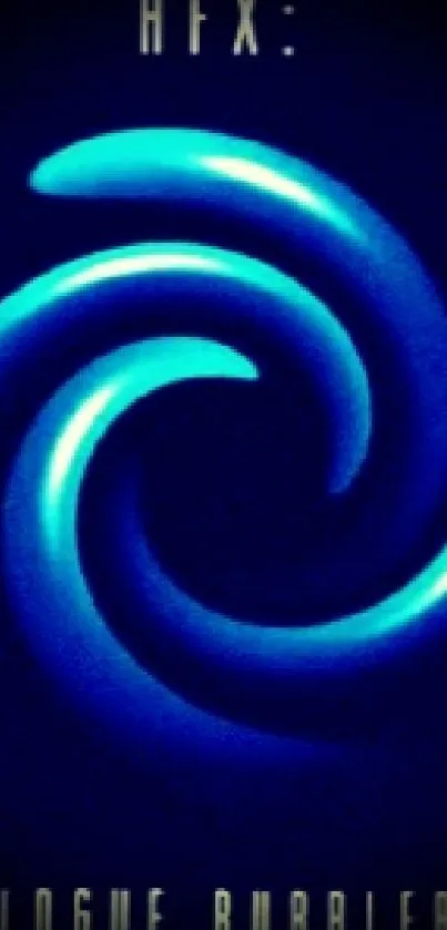 Vibrant blue swirl abstract mobile phone wallpaper with striking circular patterns.