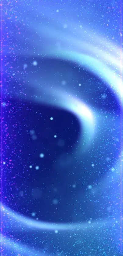 Captivating blue swirl galaxy wallpaper for mobile screens.