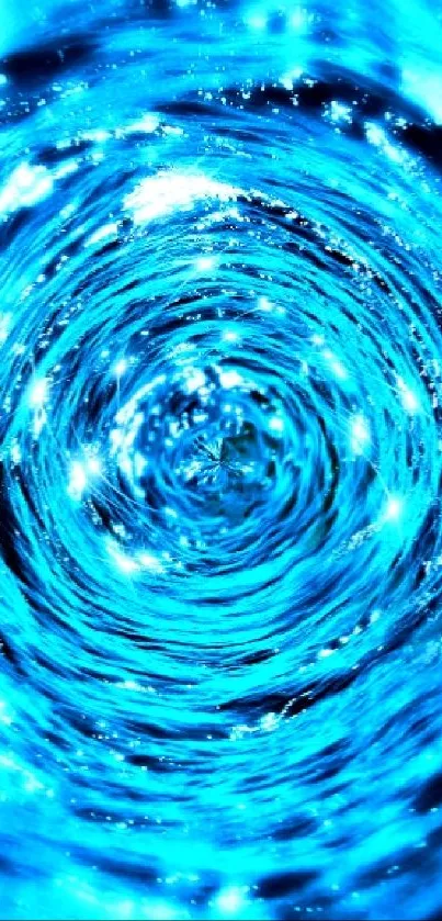 Mesmerizing blue swirling vortex wallpaper with dynamic waves.