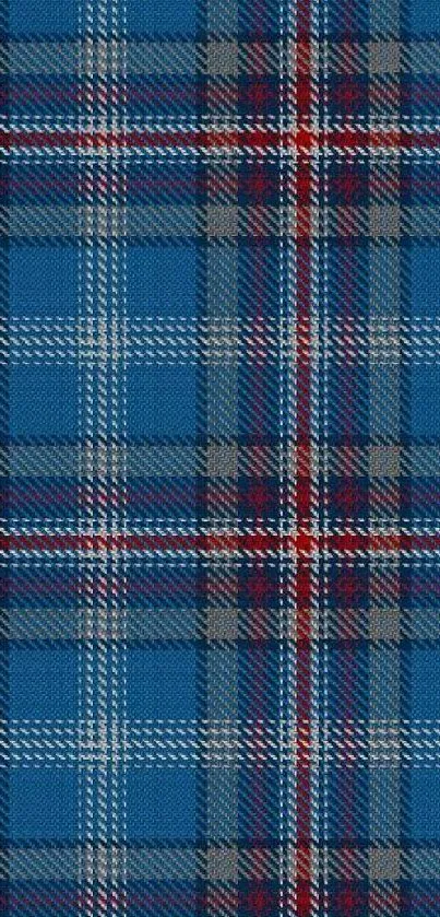 Blue tartan plaid wallpaper for mobile devices.