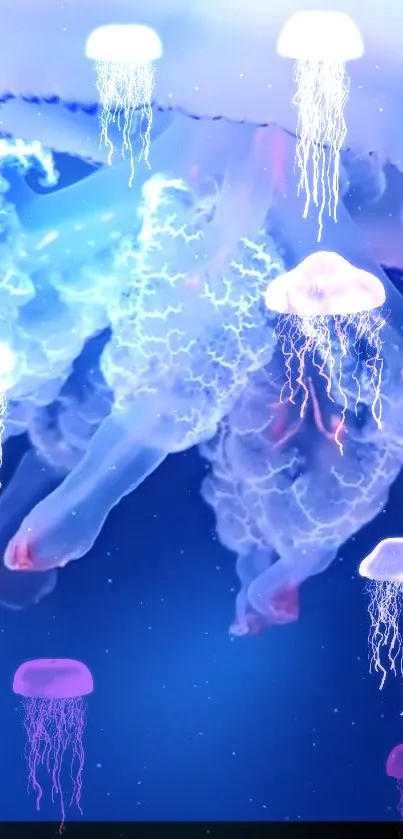 Blue Vertebrate Jellyfish Live Wallpaper