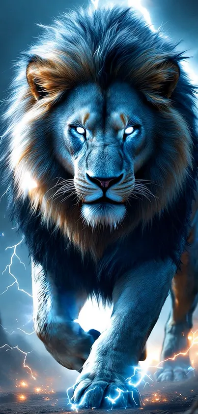 Blue Walking Lion Live Wallpaper