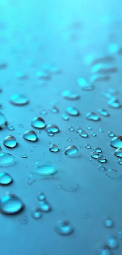 Blue wallpaper with water droplets for mobile phone background.