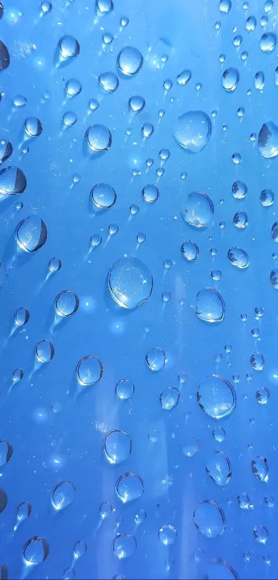 Blue wallpaper with water droplets for mobiles.