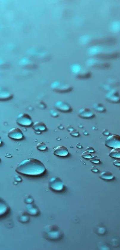 Cyan water droplets wallpaper for mobile.