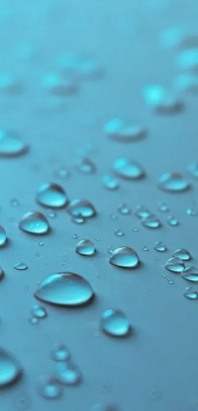 Blue water droplets on a smooth surface wallpaper.