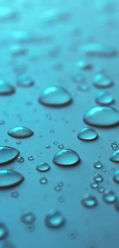 Serene aqua blue wallpaper with water droplets.