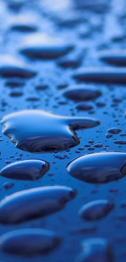 Blue water droplets create a calming, high-resolution phone wallpaper design.