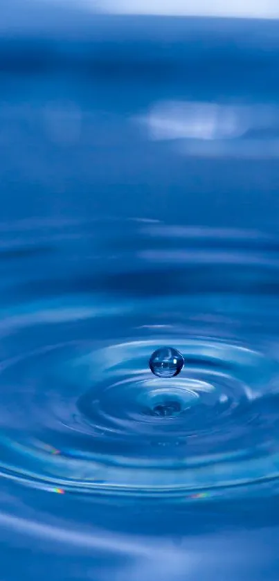 A close-up of a blue water ripple creating a calm effect.