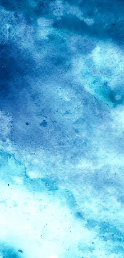 Serene blue watercolor design for mobile wallpaper, abstract and calming.