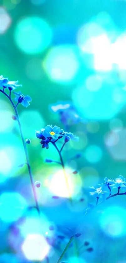 Blue flowers in a serene and vibrant natural setting.