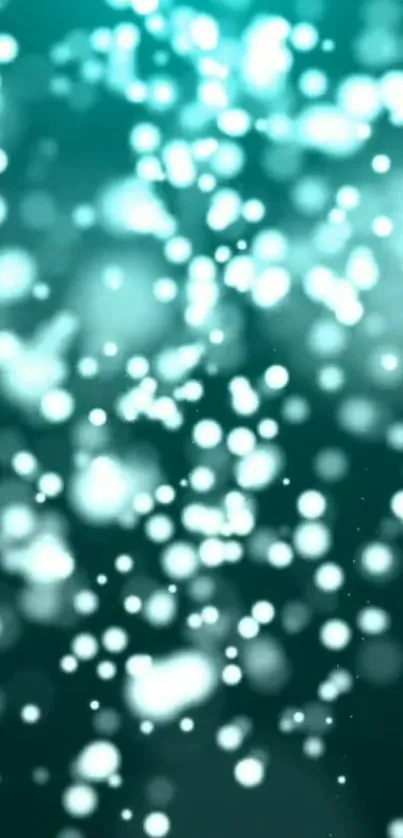 A soothing aqua bokeh wallpaper with blurred circles of light on a teal background.