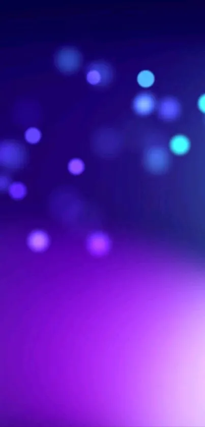 Blurry lights wallpaper in blue and purple tones with bokeh effect.