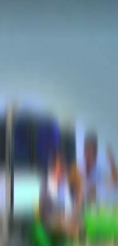Blurry outdoor scene with colorful tones.