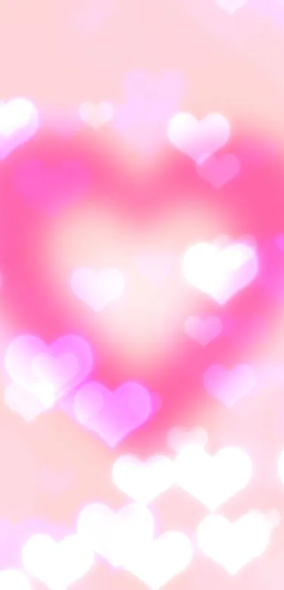 Blurry pink heart on a soft background